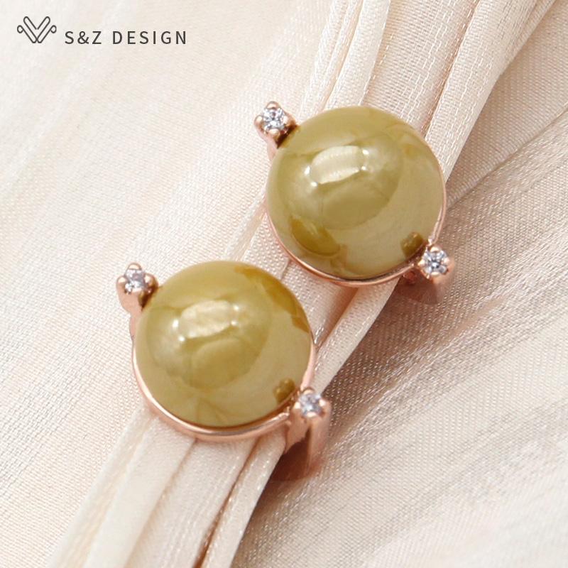 Модные круглые серьги-капли с искусственным жемчугом для женщин, свадебные серьги розового золота с кубическим цирконием, ювелирные изделия