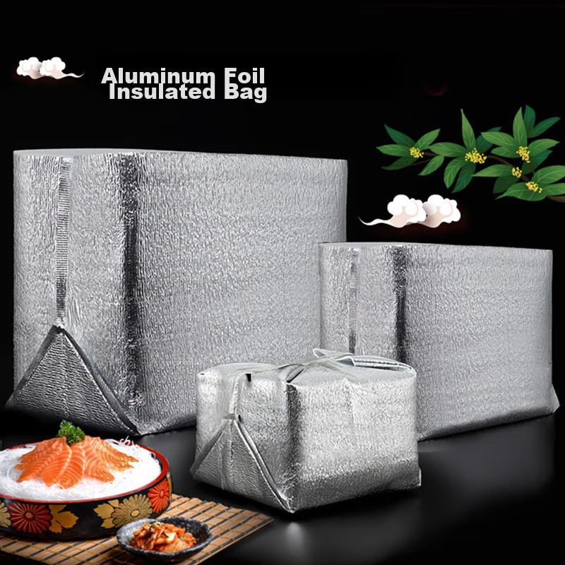 Cold Chain Transport No.5 Three-Dimensional Insulated Bag, Pack of 10, Thickened Aluminum Foil Three-Dimensional Large Capacity Food Storage Bag