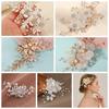 Pearl Bridal Hair Clip Silk Flower Wedding Headdress Fairy Bride Hairpin  Bride Accessories