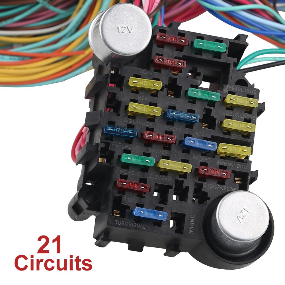 21 Circuit Car Modification Wire Harness Universal For GM Ford And Mopar Engine Swaps Lights Door Locks Gauges Power Windows