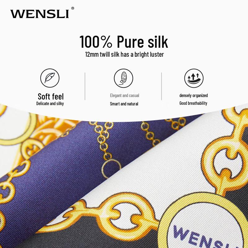 WENSLI Women's 100% Silk Small Square Scarf