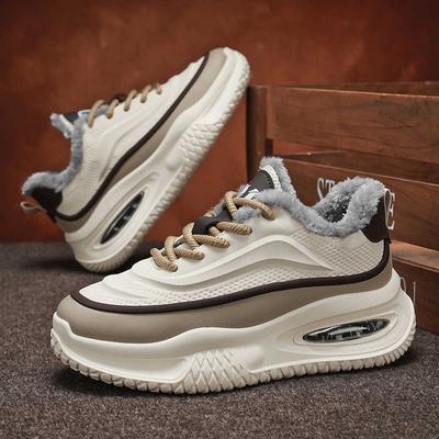 Мода Толстый Каблук Круглый Носок Женская Обувь Размер 44 Вулканизированный Бежевый Теннис Женщина Оригинальный Бренд Женские Кроссовки Спорт Высокий Уровень