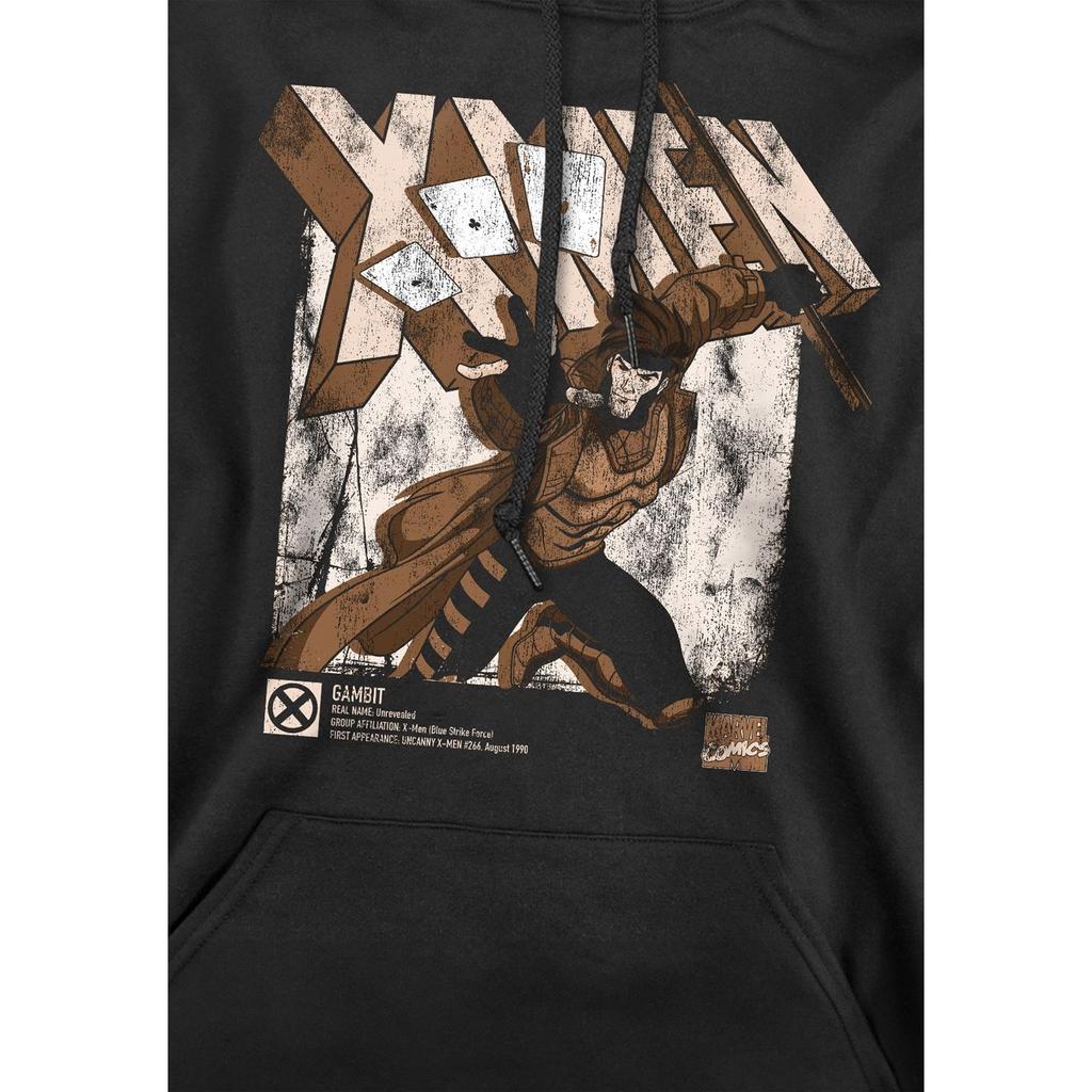 Marvel Мужская толстовка с капюшоном X-Men Gambit Infographic