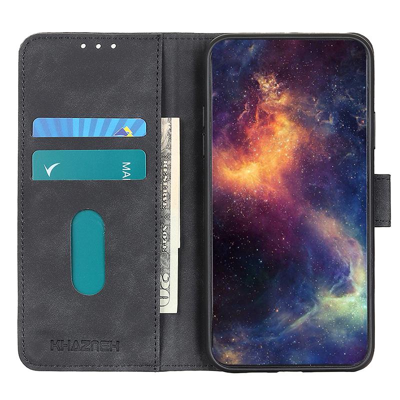 KHAZNEH For Oppo A78 4G Anti-Scratch Shell Wallet Phone Cover Retro Texture PU Leather Stand Case