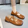 2024 Брендовая обувь для женщин Мэри Джейн Женские туфли на высоком каблуке Модные туфли-лодочки с мелким вырезом Повседневные туфли Женские Новые туфли с квадратным носком для женщин