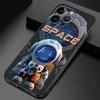 Роскошный Чехол для Телефона Астронавт Космос для iPhone 16 Pro 13 Pro 14 XR 12 Mini 15 Pro Max XS X 7 8 SE 11 13pro Cover Черный Мягкий