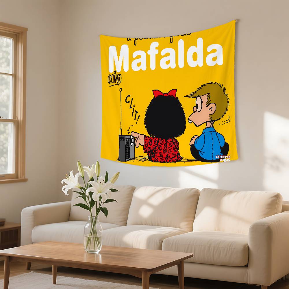 Mafalda Girl Tapestry Wall Hanging Tapestry Art Deco Blanket Curtain Hanging At Home Bedroom Living Room Decor