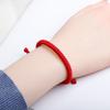 Handmade Braid String Bracelets Adjustable Red/Black Woven Rope Bracelet Good Luck Amulet Accessory for Women Girls