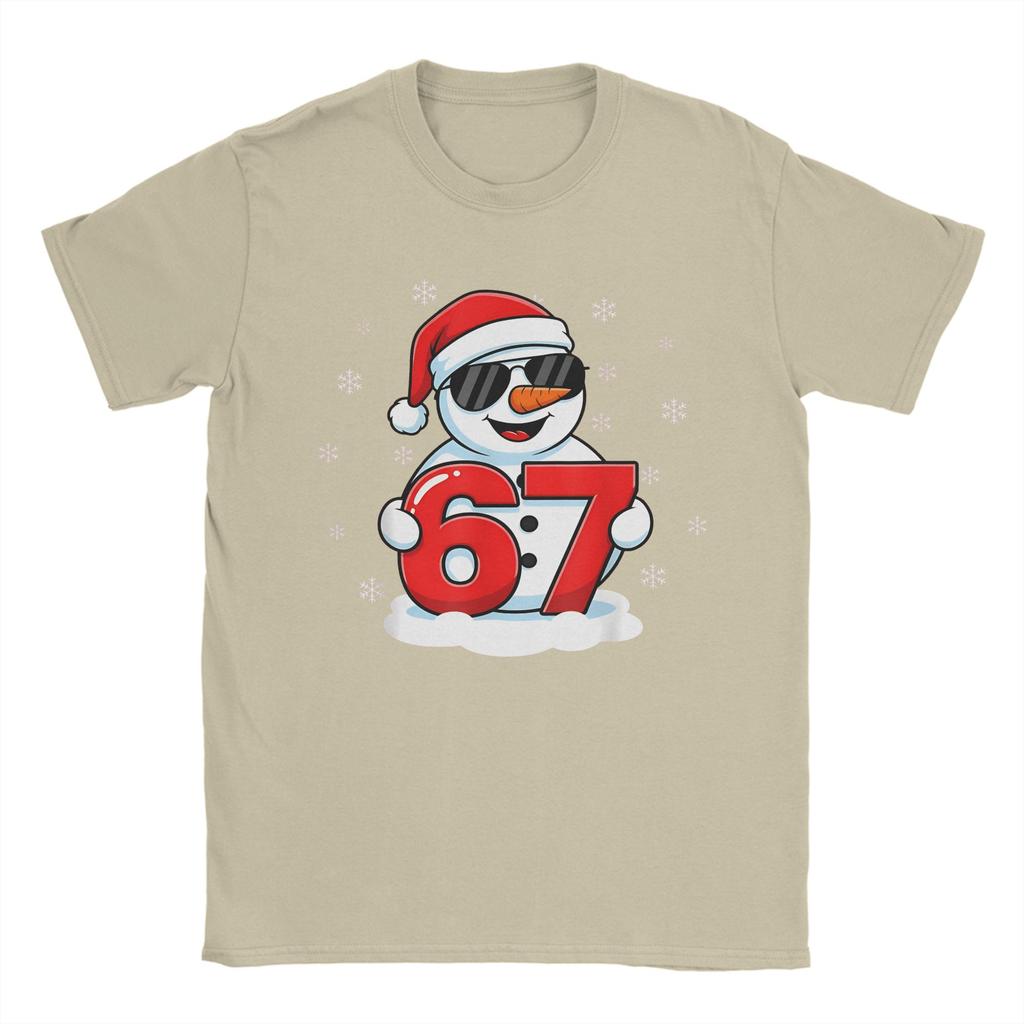 Снеговик 67 Рождество 6 7 Мем Поколение Альфа Мем Шесть Семь 6-7 Футболка для мужчин женщин Новое поступление Футболки 100% Хлопок Одежда