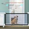 Pet Safety Gate Retractable Puppy Gate with Telescopic Pole Safety Mesh Door Pet Separation Guard Fence for Dogs