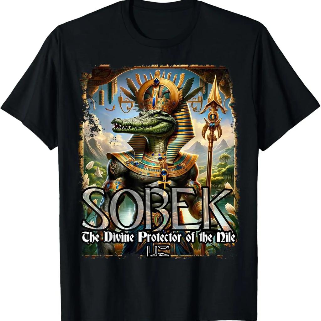 NEW LIMITED Sobek Crocodile God Ancient Egyptian Mythologys T Shirt S XL vintage Washed Versatile homme Soft Breathable