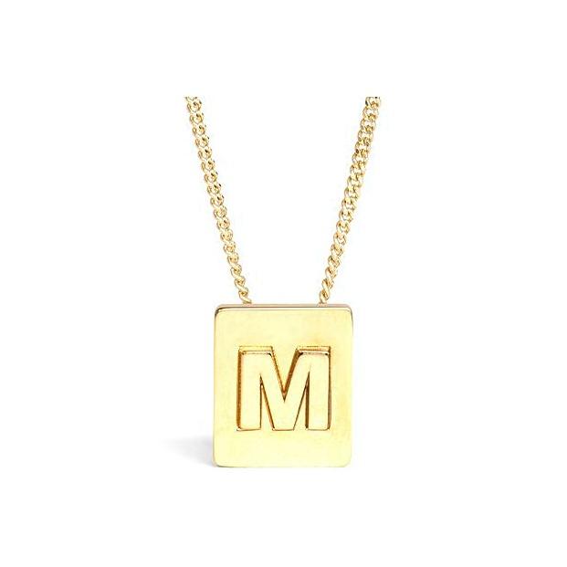Celine Alphabet Series Letter M Brass Necklace Unisex necklace Gold 46N0M6BRA-35OR