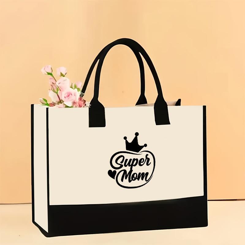 Холщовая сумка через плечо, большая вместительная сумка с принтом, женская модная легкая портативная сумка для подарков и покупок