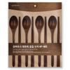 U-house Jujube Wood Lacquered Spoon Set, Mixed Colors, 4 Spoons + 4 Chopsticks, 1 Set, Korean Popular Tableware