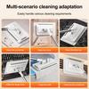 Lazy Mop Stainless Steel Ergonomic Handle Floor Scrubber Mop with 2 Absorbent Velvet Clothes