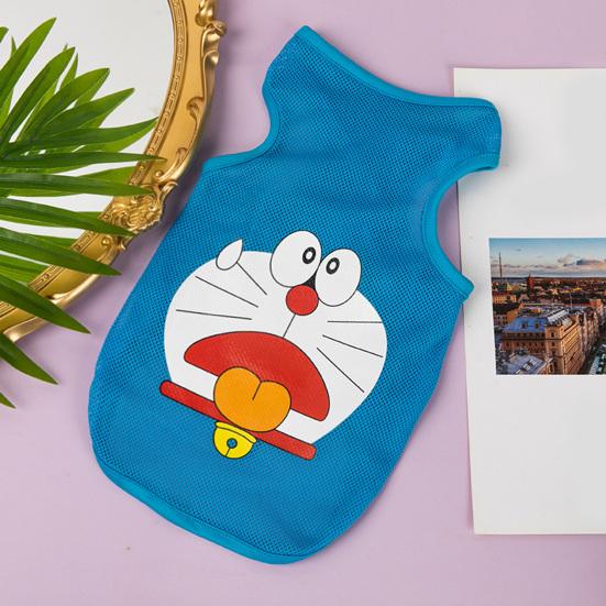 Pet Clothes Super Soft Decorative Polyester Puppy Cartoon Print Ultra-Thin Vest Apparel for Outdoor