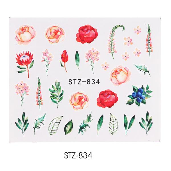 Водная наклейка для ногтей и наклейка с цветком, листом, деревом, зеленый простой летний слайдер для маникюра, дизайн ногтей, водяные знаки, советы