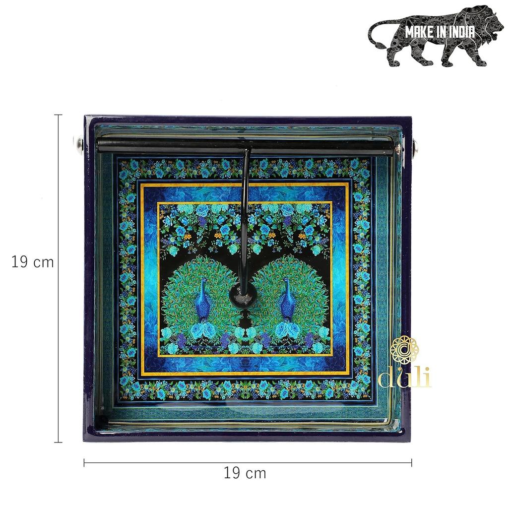 Держатель для салфеток с рисунком Павлина, Peacock Design Napkin Holder (19 x 19 cm),  Duli