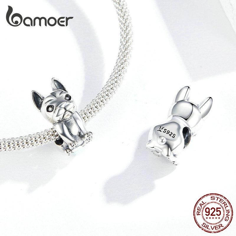 BAMOER 925 Sterling Silver A Dog 's Story Poodle Puppy French Bulldog Beads Charm Fit Bracelet
