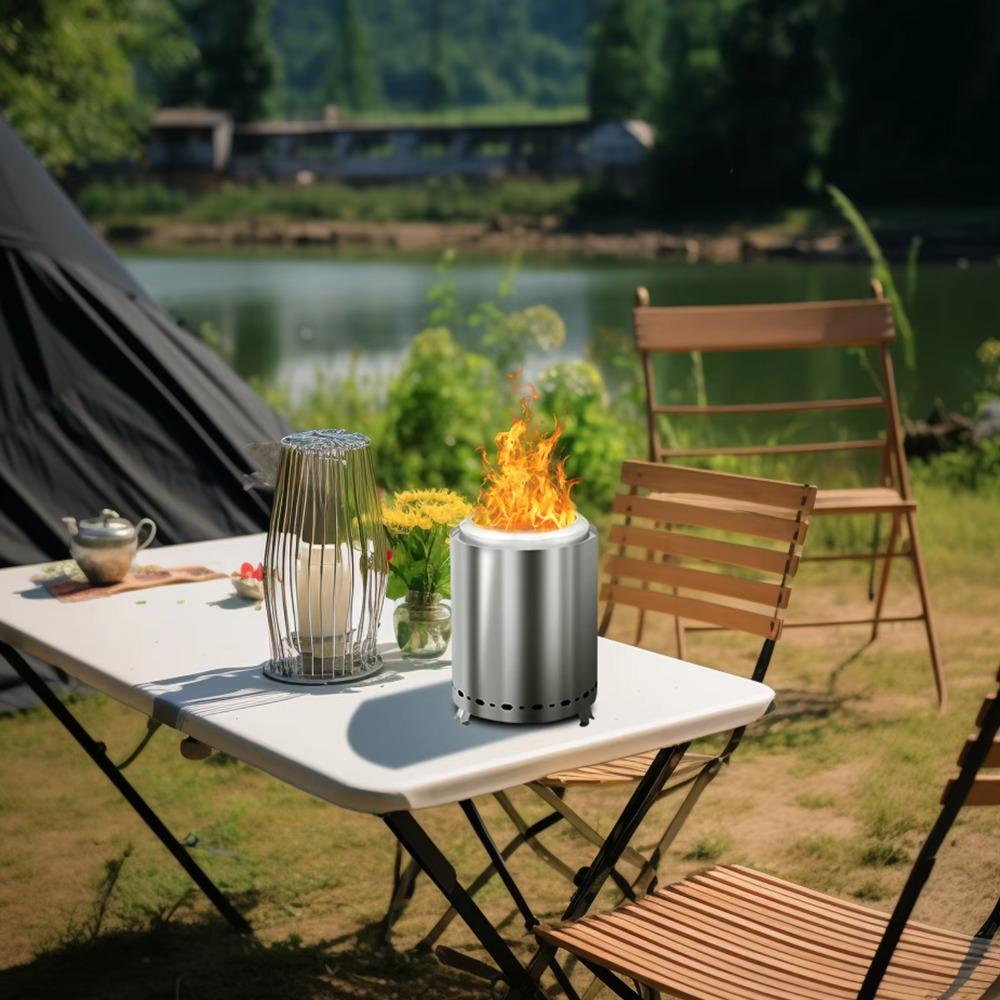 Stainless Steel Smokeless Stove Anti-corrosive Teapot Furance Camping Firewood Stove Party