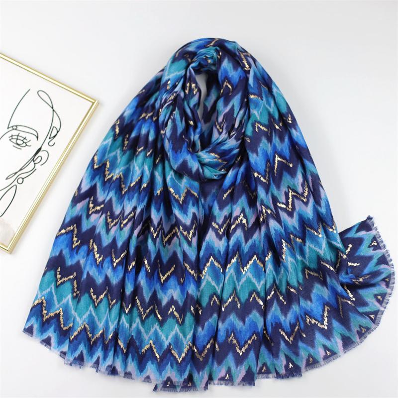 Viscose Scarves Women Retro Bohemian Aztec Wave Stripe Fringe Shawls and Wraps Pashmina Stole Bufanda Muslim Sjaal 180*90Cm