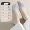 Invisible Ice Silk Breathable Socks,Thin Low Cut Liner Socks Lightweight Nonslip Cotton Not Show Socks for Womens Girls