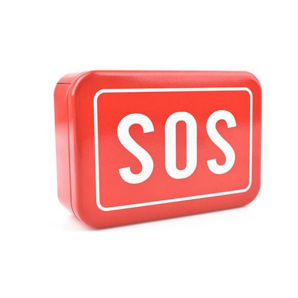 Маленький прямоугольный пустой ящик SOS Pattern Уличный инструмент Оборудование Железный ящик для хранения для кемпинга