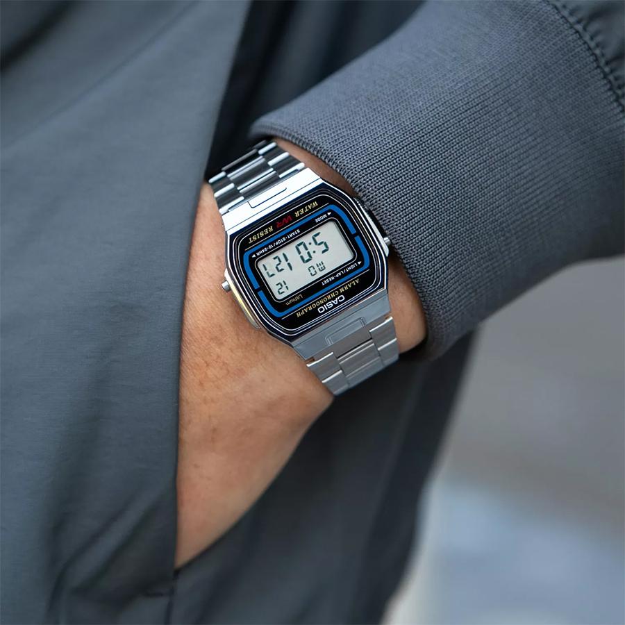 Casio Полимерный корпус Ремешок из нержавеющей стали Мужские кварцевые часы A164WA-1