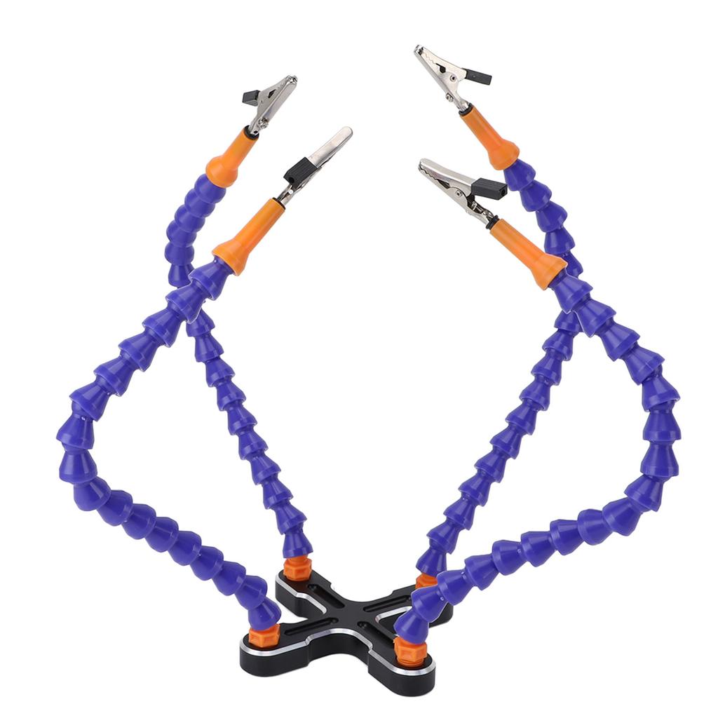 Soldering Helping Hands 4 Flexible Arms Aluminum Alloy Base Third Hand Tools with 4pcs Clips for Assembly Repair Modeling Jewelry Making