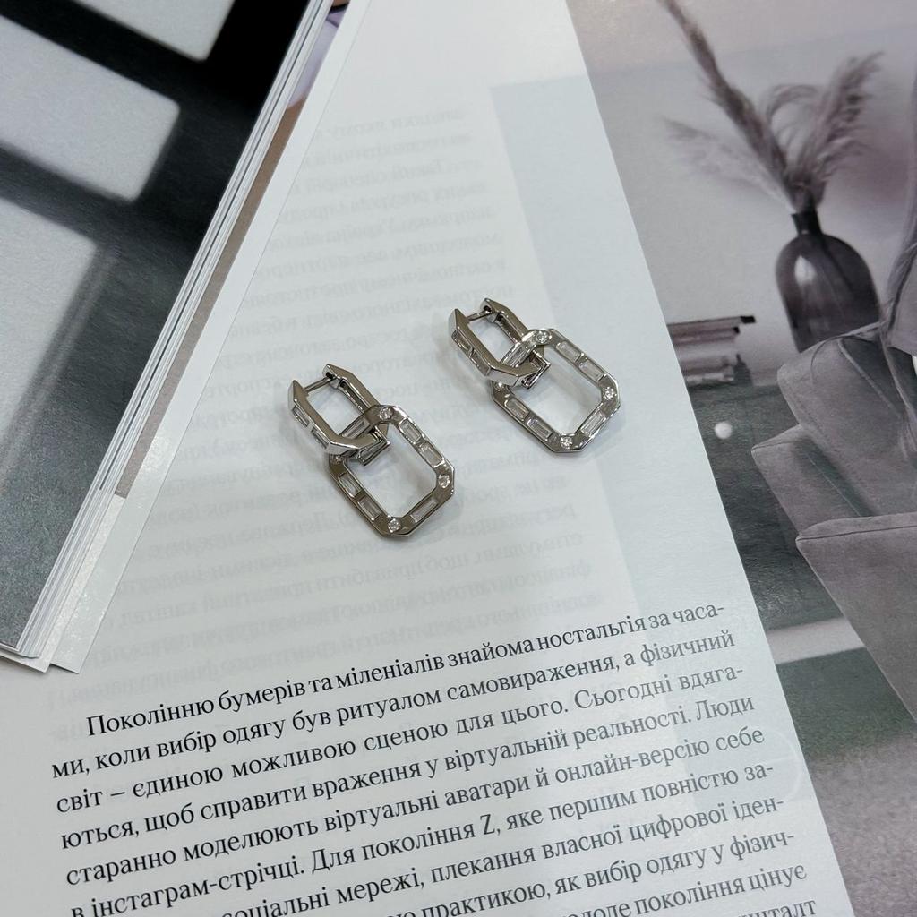 Silver Earrings with Cubic Zirkonia (2175346)