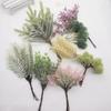 6PCS/Bundle Wreath Home Decor Xmas Ornament Artificial Flowers Faux Grass Simulation Plants Pine