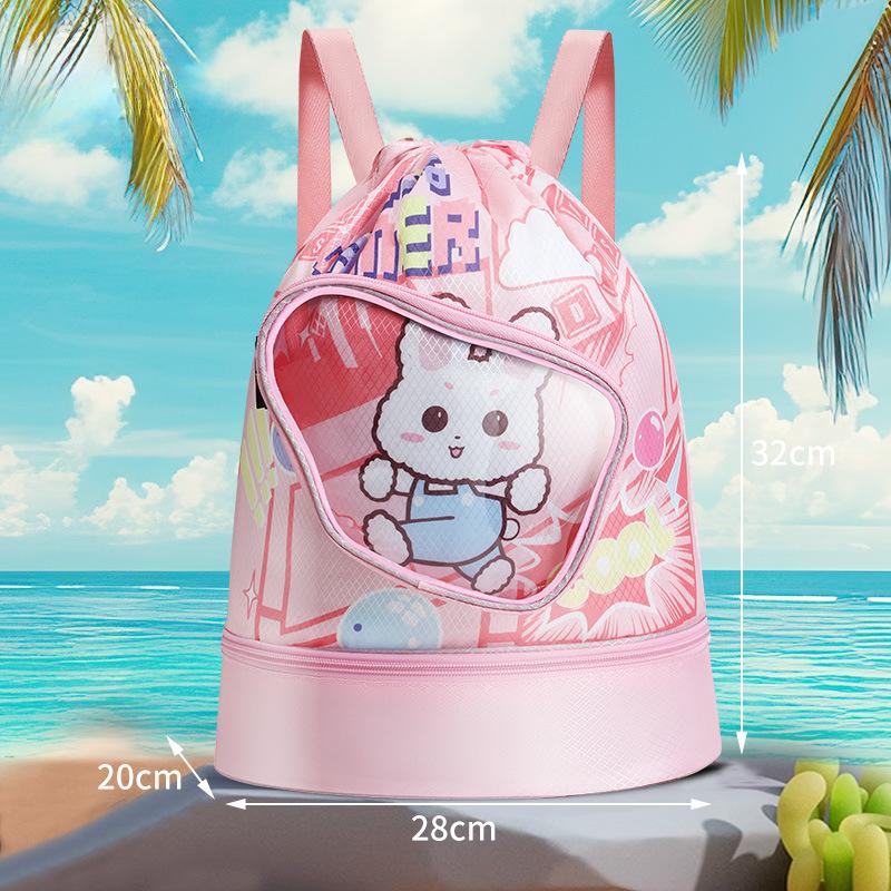 Детские сумки для плавания, водонепроницаемая сумка для хранения, сухая и влажная, для мальчиков и девочек, пляжная сумка, милый мультяшный рюкзак, спортивная сумка