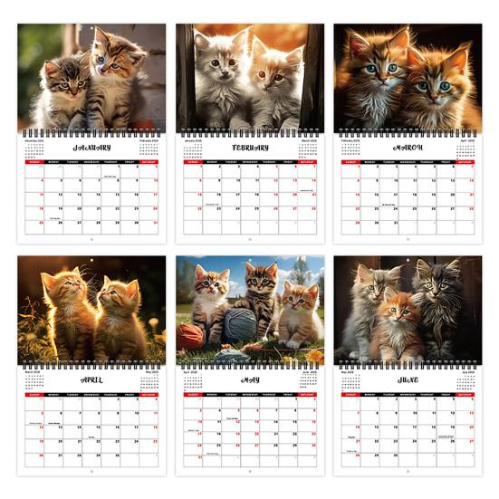 Kitten Cat Calendar Jan.2026 - Dec.2026 12 Month Wall Calendar