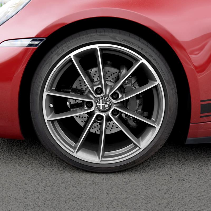 PRTZU1 60mm Car Wheel Hub Caps Auto Emblem Tire Center Cover Badge Decor For Alfa Romeo Sportiva 147 156 166 159 Giulietta Giulia GT