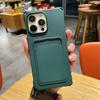 Однотонный квадратный матовый чехол из ТПУ с отделением для карт для iPhone 16 Pro Max 15 Pro 14 13 12 11, защита линз, противоударный мягкий чехол для телефона