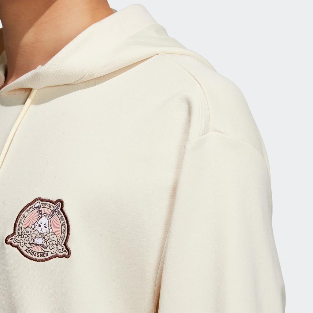 Adidas Толстовка с капюшоном и принтом Neo Cartoon, с длинным рукавом, мужские топы, белый цвет IQ1591