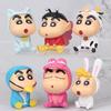 Crayon Shin-Chan Figures  Kawaii Animation Tabletop Ornaments Animation Design Watching TV Phone Support Adorable Figure Decorations plaything