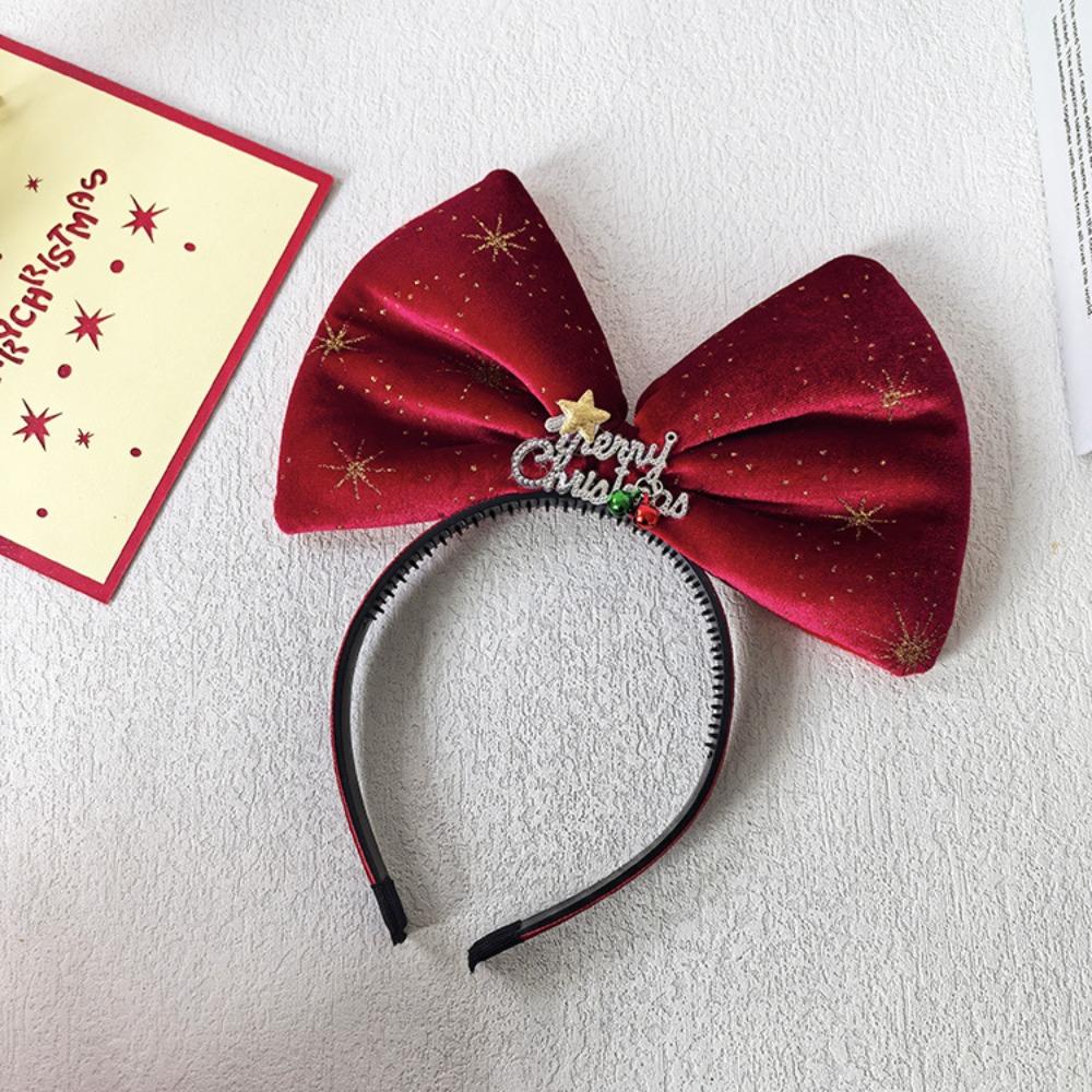 Sequin Bowknot Hair Hoop Star Christmas Children Hair Clip Christmas Hat Headband Children's
