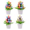 Mini Artificial Easter Eggs Potted Colorful Painted Foam Egg Ornament  Holiday Festival Ornaments