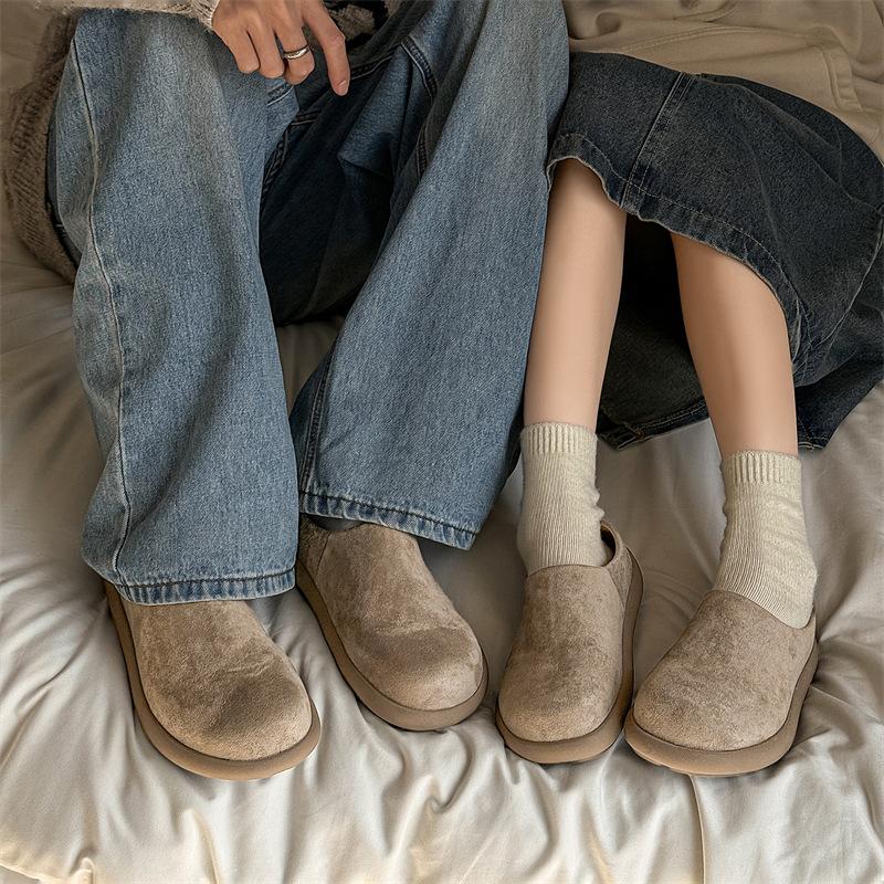 Thick-soled Heightening Boken Shoes Autumn and Winter 2025 Lazy Bag Head Half Slippers Outer Wear Warm One Pedal 35225-J