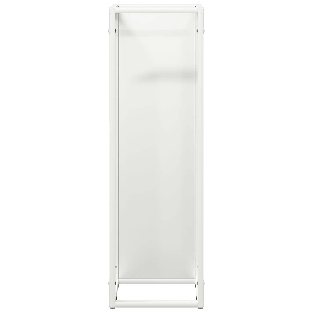 Firewood Rack White 25x25x80 cm Cold Rolled Steel