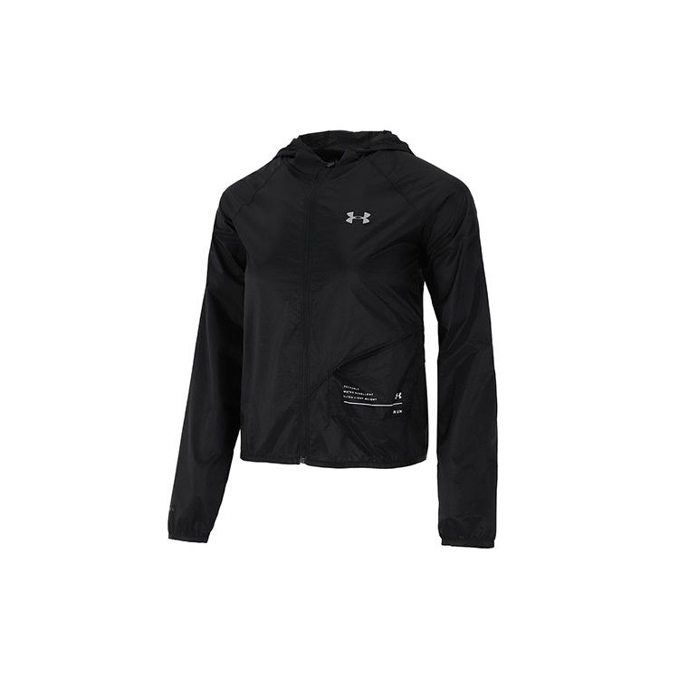 Under Armour Спортивная куртка Qualifier Casual Zip-Up с капюшоном, женские куртки, черный цвет 1326558-002
