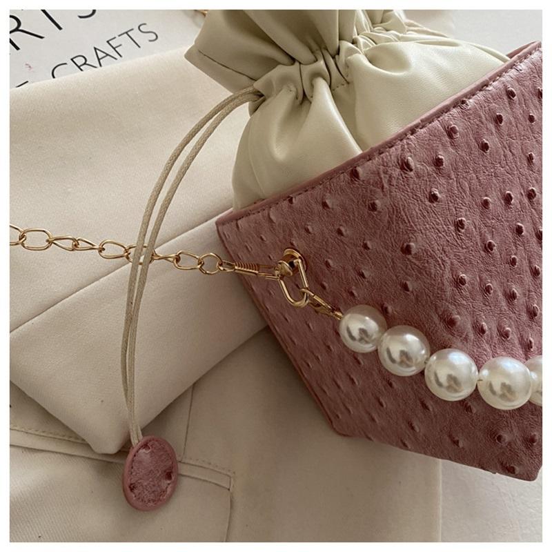 Pearl Handbag Mobile Phone Small Square Bag Temperament Solid Color Aesthetic Crossbody Bag Shoulder Bag Women
