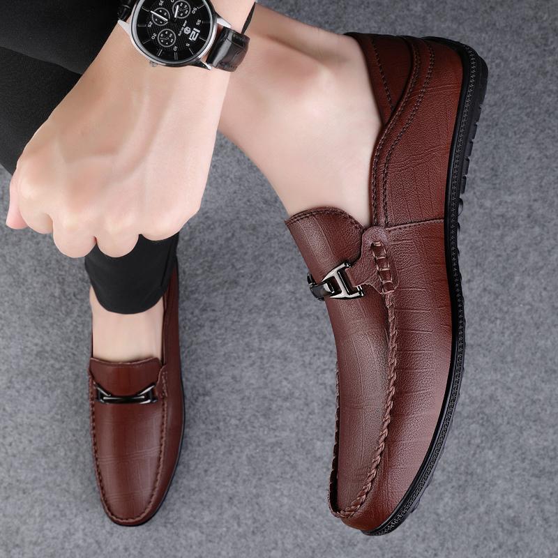 Fashion Genuine Leather Moccasins High Quality Mens Slip on Flats Casual Luxury Brand Men Loafers  2025 New Light Breathable Dress Flats