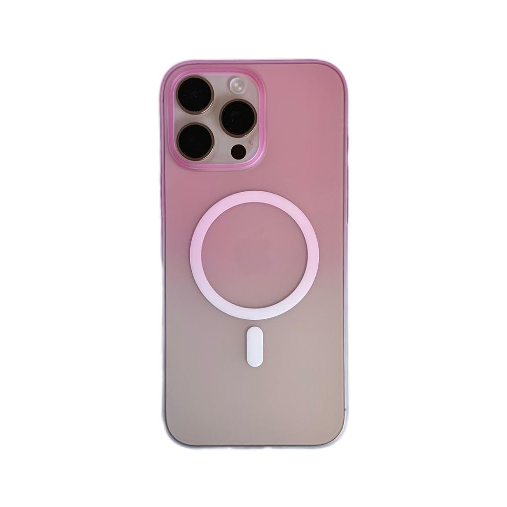 Магнитное притяжение ледяного тумана подходит для чехла на телефон iPhone17promax с постепенным изменением цвета, Apple 16, полупрозрачный матовый противоударный чехол из ПК 15