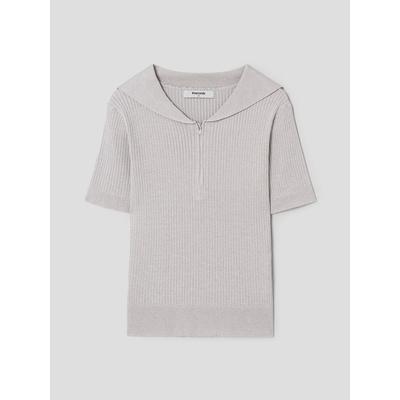 Sailor Collar Pullover Light Gray