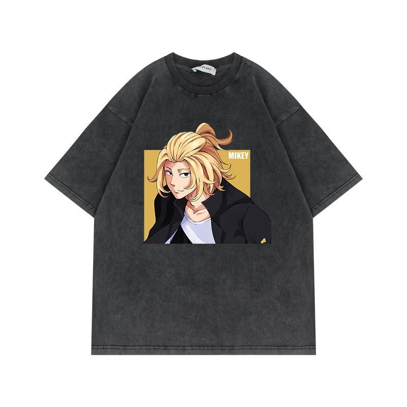 230g Tokyo Revengers T Shirt Oversized Vintage Anime Print Cotton Short Sleeve Tee