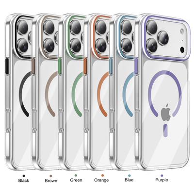 Для IP17PROMAX Магнитный Чехол для Телефона для Apple 16pro Прозрачный ПК Контрастный Цвет 15 Простой Чехол для Телефона
