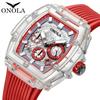 Новые роскошные мужские часы TOP Brand с коробкой ONOLA Square Watch Мужские кварцевые часы