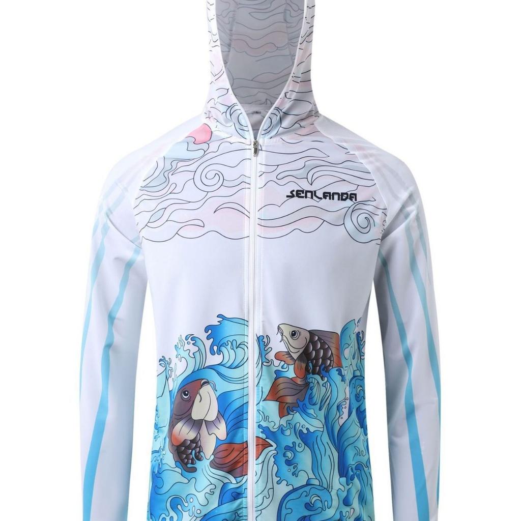 Outdoor sunscreen fishing ice silk clothing men's clothing men's and women's summer quick-drying breathable fishing new mosquito-proof clothing set